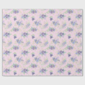 ピンクパープルフローラブライダルシャワー誕生日ギフト彼女 ラッピングペーパー (フラット)