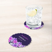 ピンクパープルフローラブライダルシャワー ペーパーコースター (インサイチュ)