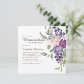 ピンクパープルフローラボタニカルキンセアニラ 招待状 (スタンド正面)