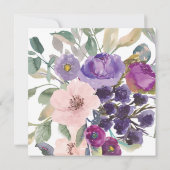 ピンクパープルフローラボタニカルキンセアニラ 招待状 (裏面)