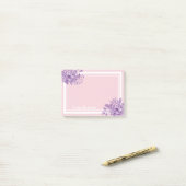 ピンクパープルフローラモノグラム ポストイット (デスク上)