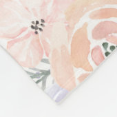 ピンクパープルフローララムパーソナライズされたガール フリースブランケット (角)