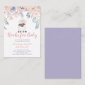 ピンクパープルフローララムベビーシャワーブックリクエスト エンクロージャーカード (正面/裏面)