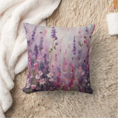 ピンクパープルフローラワイルドフラワーアート クッション (ブランケット)