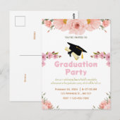 ピンクパープルフローラ卒業はがき ポストカード (正面/裏面)