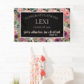 ピンクパープルフローラ卒業キリスト教聖書 横断幕 (インサイチュ)