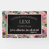 ピンクパープルフローラ卒業キリスト教聖書 横断幕 (横)