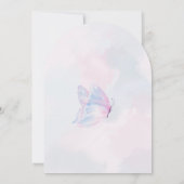 ピンクパープルフローラ水彩ブライダルシャワー 招待状 (裏面)