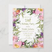 ピンクパープルフローラ葉グリーン21歳 カード (正面)