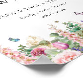 ピンクパープルフローラ蝶 |ベビーは甘 ポスター (角)