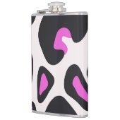 ピンクパープルブラックヒョウアニマルプリント フラスク (左)