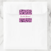 ピンクパープルブラックヒョウブライダルシャワー スクエアシール (バッグ)