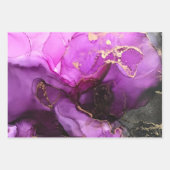 ピンクパープルブラックラッピング紙シート ラッピングペーパーシート (正面)