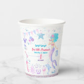 ピンクパープルブルーガールズマーメイド1st誕生日パーティー 紙コップ (正面)