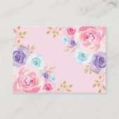 ピンクパープルブルークラウンプリンセスおむつラッフル エンクロージャーカード (裏面)