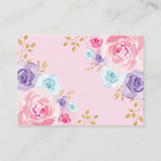 ピンクパープルブルークラウンプリンセスおむつラッフル エンクロージャーカード (裏面)