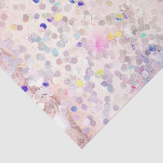 ピンクパープルブルーグリッターアンティークヴィンテージデカップージ 薄葉紙 (詳細)