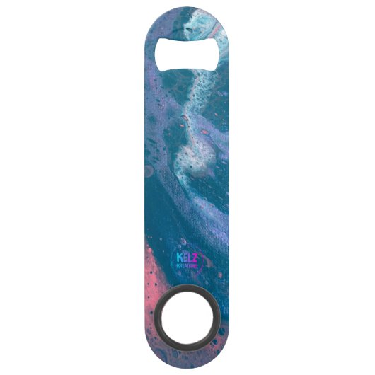 ピンクパープルブルーステンレス鋼ボトルオープナー スピード栓抜き (正面)