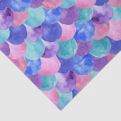 ピンクパープルブルーティール（緑がかった色）ウォーターカラーマーメイドはかりで測 薄葉紙 (詳細)