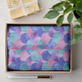 ピンクパープルブルーティール（緑がかった色）ウォーターカラーマーメイドはかりで測 薄葉紙 (ギフト)