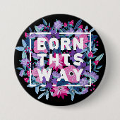 ピンクパープルブルーフローラビプライド 缶バッジ (正面)