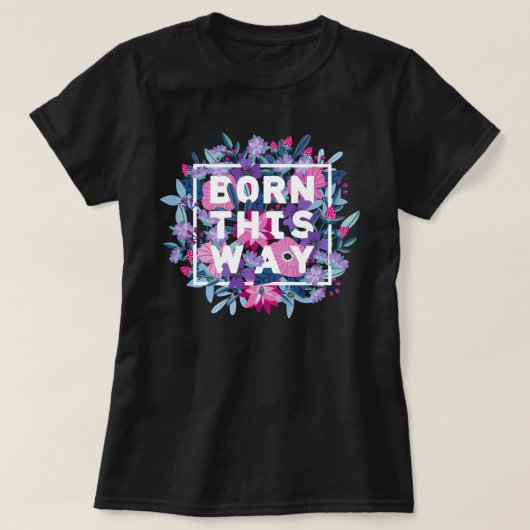 ピンクパープルブルーフローラビプライド Tシャツ (デザイン正面)