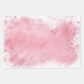 ピンクパープルブルーフローラ水彩誕生日彼女 ラッピングペーパーシート (正面)