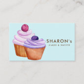 ピンクパープルブルーベーキングベイカーケーキ 名刺 (正面)