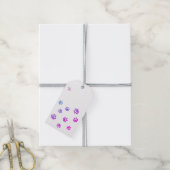 ピンクパープルブルーポープリントパターンカスタム ギフトタグ (より糸付き)