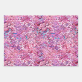 ピンクパープルブルーマーメイド ラッピングペーパーシート