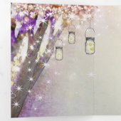 ピンクパープルブルー妖精ライトボホフォレスト結婚ズ 三つ折りプログラム (内部最初)