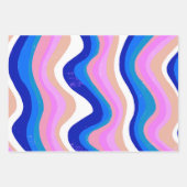 ピンクパープルブルー模様品種パック ラッピングペーパーシート (正面3)