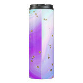 ピンクパープルブルー金ゴールドグリッターモノグラム タンブラー (裏面)