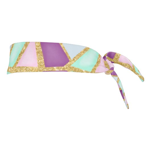 ピンクパープルブルー(金ゴールド付き) きらきら光る「like」 タイヘッドバンド (回転90)