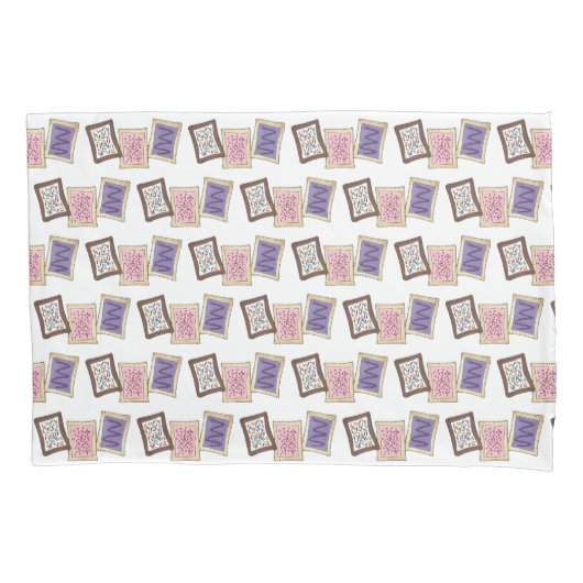 ピンクパープルブレックファストトースターパストリージャンクフード 枕カバー (正面)