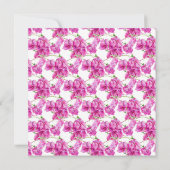 ピンクパープルブーゲンビリアフローラ結婚アート セーブザデート (裏面)