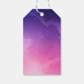 ピンクパープルプラネット宇宙ガールズ誕生日ギフトラベル ギフトタグ (裏面)