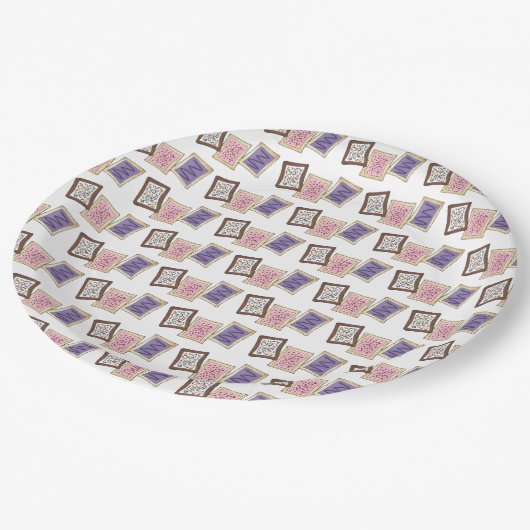 ピンクパープルベイクセールトースターペストリーブレックファースト ペーパープレート (アングル)