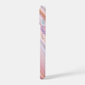 ピンクパープルベリーマーブル金ゴールドグリッターカスタマイズ iPhone 15ケース (左側面)