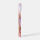 ピンクパープルベリーマーブル金ゴールドグリッターカスタマイズ iPhone 15ケース (右側面)