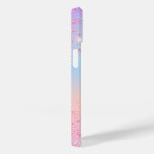 ピンクパープルホログラフィックグリッターモノグラム名 Case-Mate iPhoneケース (裏面 / 右)