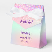 ピンクパープルホログラフィックスウィート16 フェイバーボックス (正面サイド)