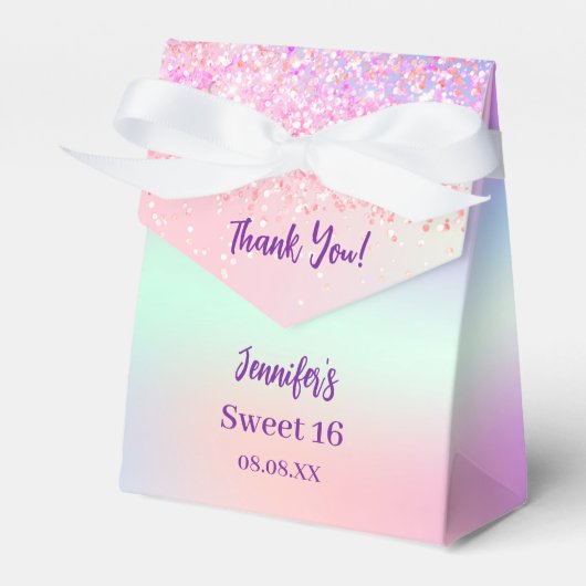 ピンクパープルホログラフィックスウィート16 フェイバーボックス (正面サイド)