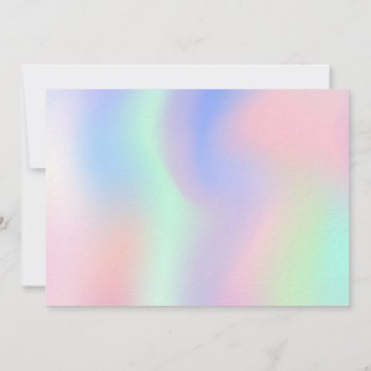 ピンクパープルホログラフィックフォトラグジュアリー誕生日 招待状 (裏面)