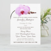 ピンクパープルホワイトオーキッドブライダルシャワー 招待状 (スタンド正面)