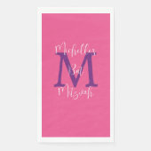 ピンクパープルホワイトバルミツワーネームモノグラム (正面)