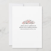 ピンクパープルホワイトフローラたった今結婚しました駆け落ち 案内状 (裏面)