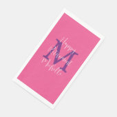 ピンクパープルホワイトリタイアメントパーティー名モノグラム (コーナー)