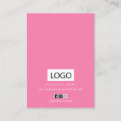 ピンクパープルホワイトローズジュエリーディスプレイカード 名刺 (裏面)