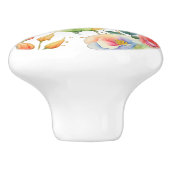 ピンクパープルボタニカルフローラバラ セラミックノブ (側面)